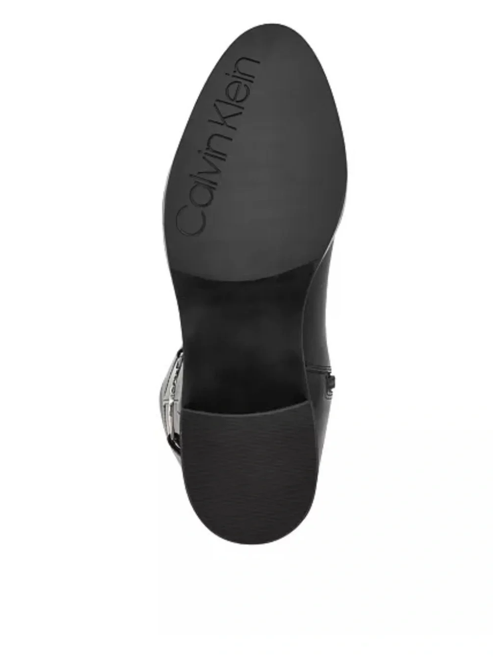 Calvin Klein Black Leather Over-the-Knee Riding Boots
